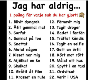 "jag har aldrig frågor" spel 
